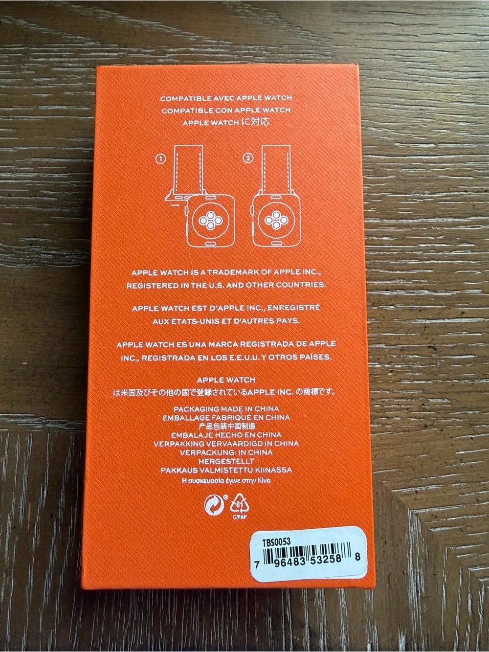 Tory Burch Navy Leather Apple Watch Band